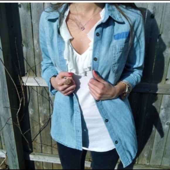 Xhilaration Denim - XHILARATION light weight button up