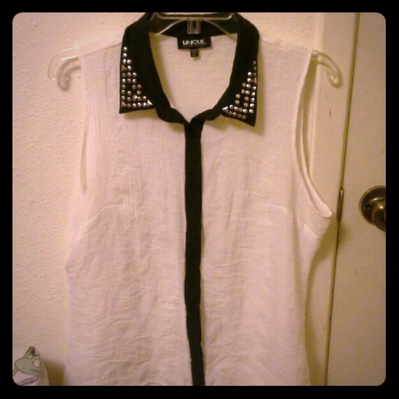 Studded collar Top
