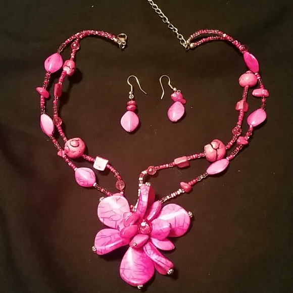 Earrings and necklace