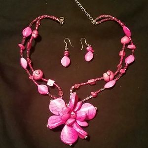 Earrings and necklace