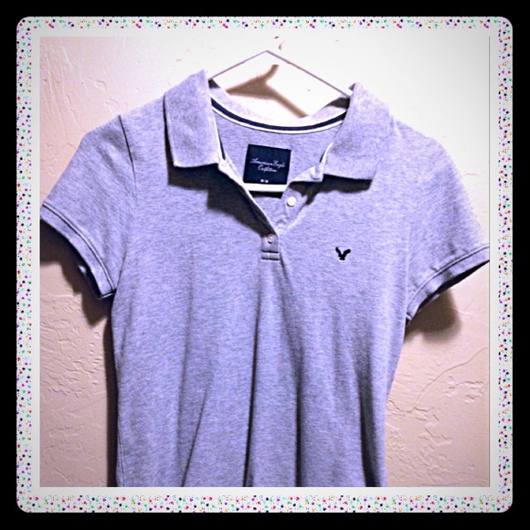 Gray American Eagle Polo