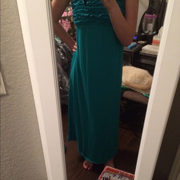 Ankle Length Teal Dress👗 - Picture 2 of 2