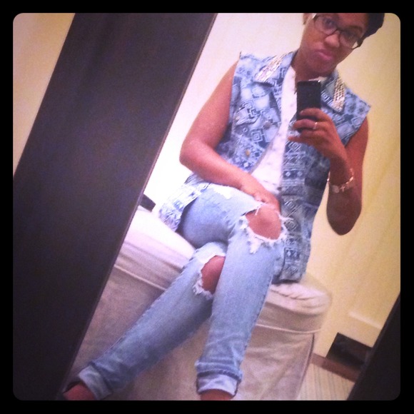 Heavy Metal Collared Denim Vest