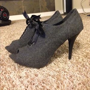 Lauren Conrad Peep Toe Lace-up Booties