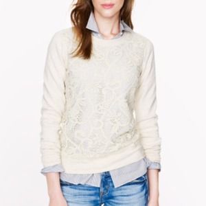 NWT J.Crew lace front sweatshirt