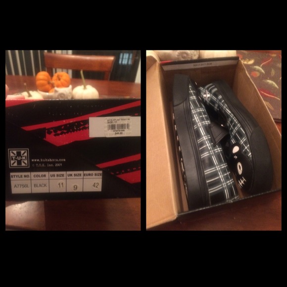 T.U.K. Punk Teddy Bear Tartan Mary Jane Shoes