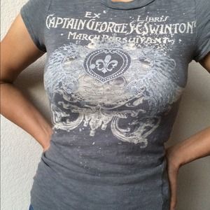 Women's Romeo & Juliet Gray Print T-Shirt Size S