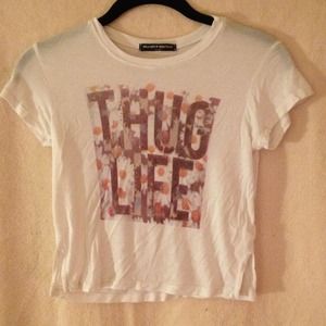 thug life brandy cropped flowy tee