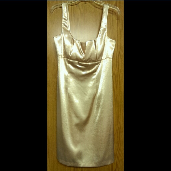 Shiny cream dress NWOT