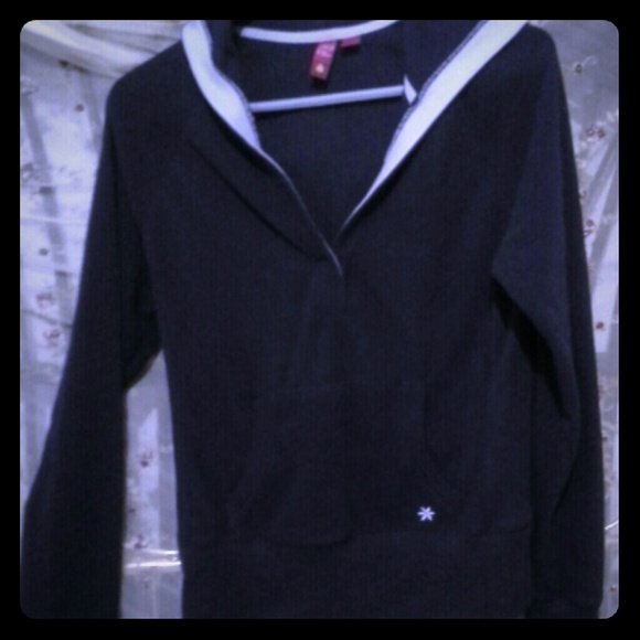 Fleece DEEP NAVY BLUE /WHITE  TRIM HOODIE