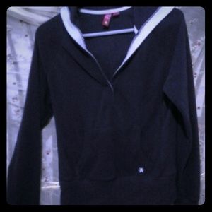 Fleece DEEP NAVY BLUE /WHITE  TRIM HOODIE