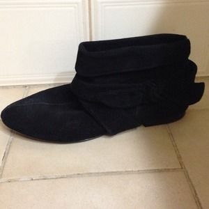 Black suede booties