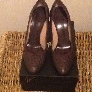 Ostrich brown shoes, Giuseppe Zanotti