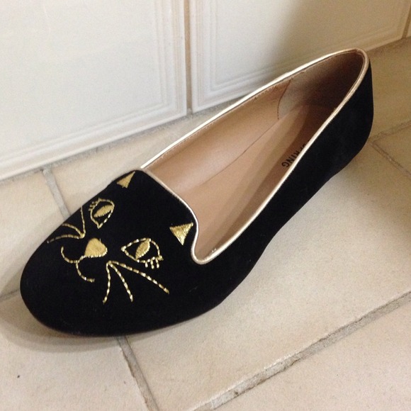 Faux suede cat flats