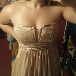 Beige and gold bubble dress