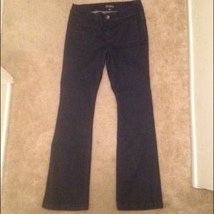 Dark blue wide leg jeans