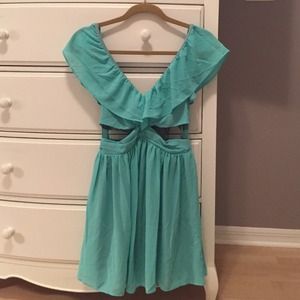 Mint Blue cutout dress