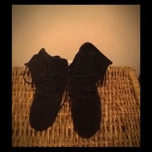 Suede moccasin boots