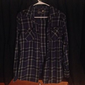 A blue flannel(: