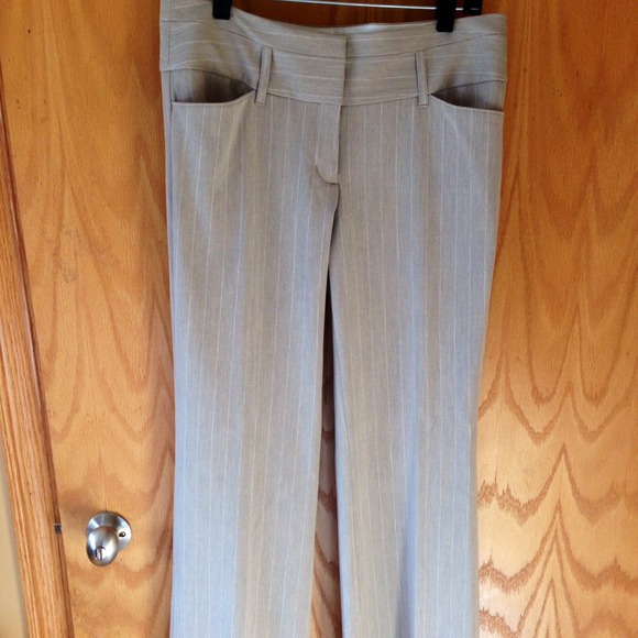 Tan and white pin striped dress pants