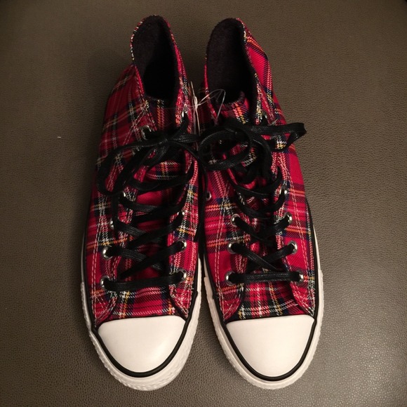Converse Shoes - 🆕LISTING Plaid Converse High Tops