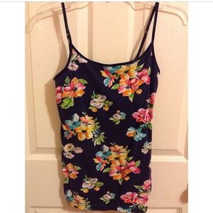 Navy blue floral tank top