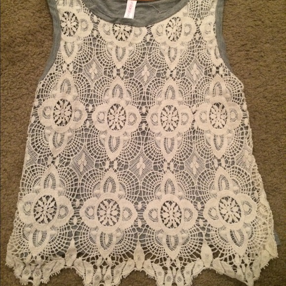 Beautiful Lace Grey Top