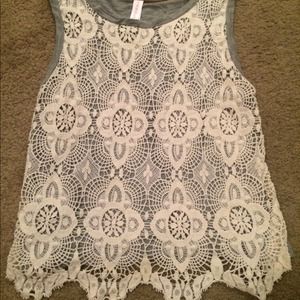 Beautiful Lace Grey Top