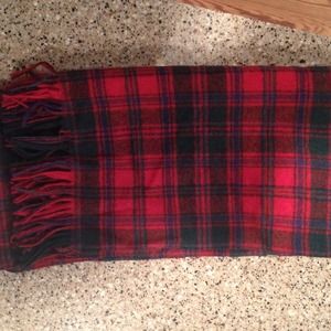 Pendleton Plaid Wool Scarf Muffler Made in US