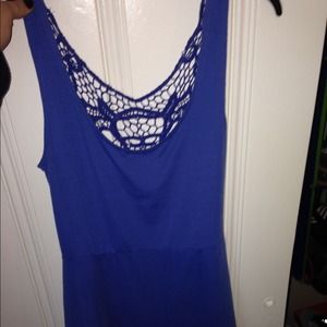 Blue lace crochet back