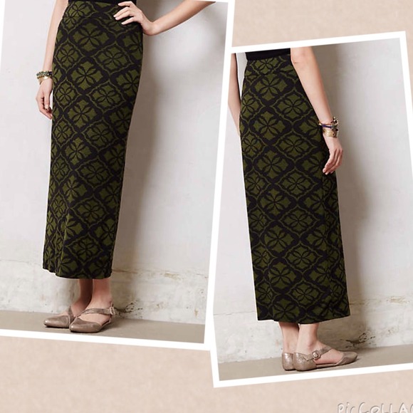 🔽Anthropologie Fractured Maze Midi Skirt