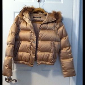 Gold Satin Puffer Jacket