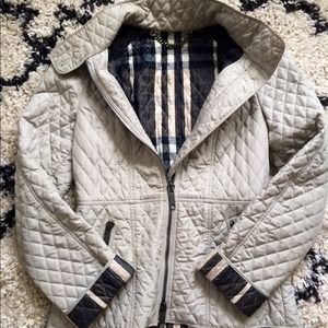 Burberry quilted jacket. Size 4. Mushroom color.