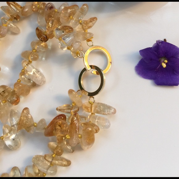🎉HP🎉NWOT Natural Rough Citrine Pendant Necklace - Picture 2 of 3