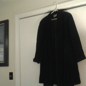 Black leather swing coat by Bagatelle size 6