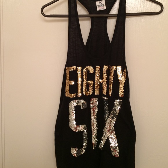 black razor back tank from pink