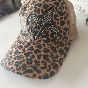 Leopard and rhinestone hat