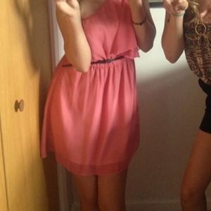 Pink one shoulder dress