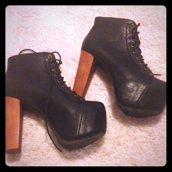 Jeffrey Campbell Shoes - Jeffrey Campbell Black Leather Lita