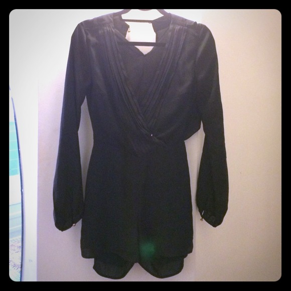 Black long sleeve romper