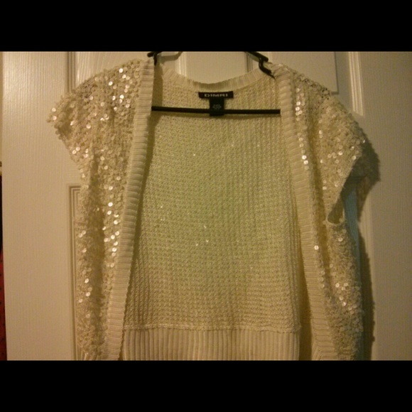 Sequined cardigan ivory