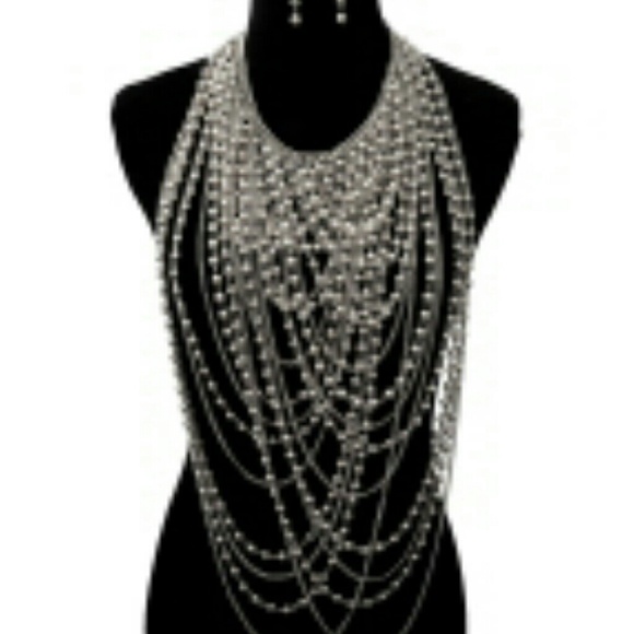 Unique Long Beaded Layered Necklace Brand New - Picture 2 of 4