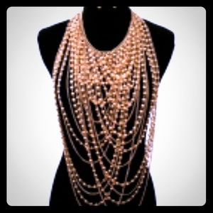 Unique Long Beaded Layered Necklace Brand New