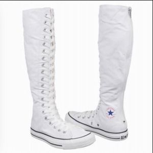 WHITE KNEE HIGH CONVERSES 👟❤️