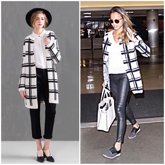 💢Sold on Bib+Tuck💢Monochrome Plaid Cardigan💋 - Picture 4 of 4