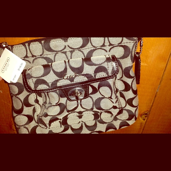 Black & Gray Crossbody Coach Purse