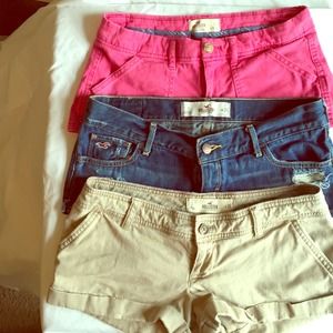 3 pairs of Hollister short jean shorts