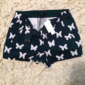 Jcrew butterfly green shorts