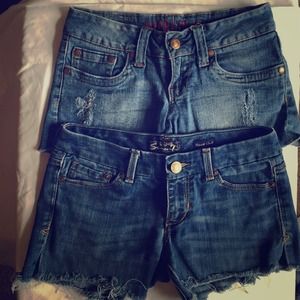 2 pairs of vintage jean shorts