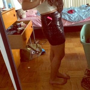 Black Sequin Skirt
